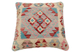 handmade Traditional Pillow Red Blue Hand-Woven SQUARE 100% WOOL Hand woven turkish pillow2' x 2'