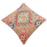 handmade Traditional Pillow Red Blue Hand-Woven SQUARE 100% WOOL Hand woven turkish pillow2' x 2'