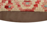 handmade Traditional Pillow Beige Red Hand-Woven SQUARE 100% WOOL Hand woven turkish pillow2' x 2'