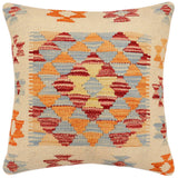 Rustic Charlott Turkish Hand-Woven Kilim Pillow - 18'' x 18''