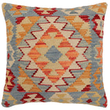 Boho Chic Alisha Turkish Hand-Woven Kilim Pillow - 18'' x 18''