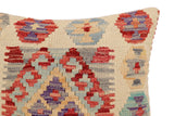 handmade Traditional Pillow Beige Red Hand-Woven SQUARE 100% WOOL Hand woven turkish pillow2' x 2'