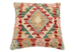 handmade Traditional Pillow Red Blue Hand-Woven SQUARE 100% WOOL Hand woven turkish pillow2' x 2'