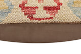 handmade Traditional Pillow Beige Red Hand-Woven SQUARE 100% WOOL  Hand woven turkish pillow  2 x 2