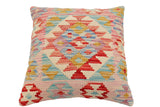 handmade Traditional Pillow Pink Red Hand-Woven SQUARE 100% WOOL Hand woven turkish pillow2' x 2'
