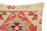 handmade Traditional Pillow Beige Red Hand-Woven SQUARE 100% WOOL  Hand woven turkish pillow  3 x 5