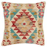 Rustic Bonnie Turkish Hand-Woven Kilim Pillow - 18'' x 18''