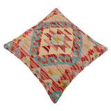 handmade Traditional Pillow Red Blue Hand-Woven SQUARE 100% WOOL Hand woven turkish pillow2' x 2'