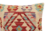 handmade Traditional Pillow Beige Red Hand-Woven SQUARE 100% WOOL Hand woven turkish pillow2' x 2'