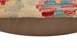 handmade Traditional Pillow Beige Red Hand-Woven SQUARE 100% WOOL Hand woven turkish pillow2' x 2'