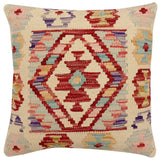 Rustic Wanda Turkish Hand-Woven Kilim Pillow - 18'' x 18''