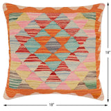 handmade Traditional Pillow Rust Red Hand-Woven SQUARE 100% WOOL Hand woven turkish pillow2' x 2'