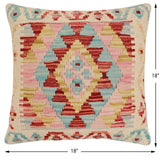 handmade Traditional Pillow Beige Rust Hand-Woven SQUARE 100% WOOL Hand woven turkish pillow2' x 2'