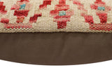 handmade Traditional Pillow Beige Rust Hand-Woven SQUARE 100% WOOL Hand woven turkish pillow2' x 2'