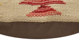 handmade Traditional Pillow Beige Red Hand-Woven SQUARE 100% WOOL Hand woven turkish pillow2' x 2'