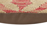 handmade Traditional Pillow Beige Red Hand-Woven SQUARE 100% WOOL Hand woven turkish pillow2' x 2'