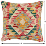handmade Traditional Pillow Red Rust Hand-Woven SQUARE 100% WOOL Hand woven turkish pillow2' x 2'