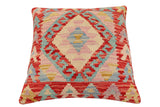 handmade Traditional Pillow Rust Blue Hand-Woven SQUARE 100% WOOL Hand woven turkish pillow2' x 2'