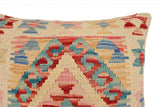 handmade Traditional Pillow Rust Blue Hand-Woven SQUARE 100% WOOL Hand woven turkish pillow2' x 2'