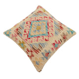 handmade Traditional Pillow Red Blue Hand-Woven SQUARE 100% WOOL Hand woven turkish pillow2' x 2'