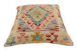 handmade Traditional Pillow Red Blue Hand-Woven SQUARE 100% WOOL Hand woven turkish pillow2' x 2'