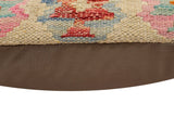 handmade Traditional Pillow Rust Blue Hand-Woven SQUARE 100% WOOL  Hand woven turkish pillow  2 x 2