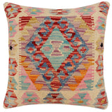 Tribal Cable Turkish Hand-Woven Kilim Pillow - 17