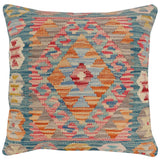 Rustic Callende Turkish Hand-Woven Kilim Pillow - 18'' x 18''
