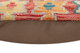 handmade Traditional Pillow Rust Green Hand-Woven SQUARE 100% WOOL Hand woven turkish pillow2' x 2'