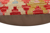 handmade Traditional Pillow Red Beige Hand-Woven SQUARE 100% WOOL Hand woven turkish pillow2' x 2'