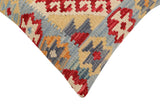 handmade Traditional Pillow Blue Red Hand-Woven SQUARE 100% WOOL Hand woven turkish pillow2' x 2'