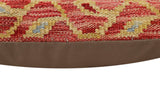 handmade Traditional Pillow Rust Beige Hand-Woven SQUARE 100% WOOL Hand woven turkish pillow2' x 2'
