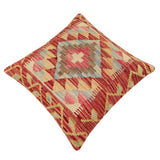 handmade Traditional Pillow Rust Beige Hand-Woven SQUARE 100% WOOL Hand woven turkish pillow2' x 2'