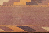 handmade Vintage Shoe Rack Orange Purple Hand-made RECTANGLE Vegetable dyed wool and wood  