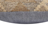 handmade Traditional Pillow Beige Gray Hand-Woven SQUARE 100% WOOL Hand woven turkish pillow2' x 2'