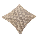 handmade Traditional Pillow Beige Gray Hand-Woven SQUARE 100% WOOL Hand woven turkish pillow2' x 2'