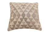 handmade Traditional Pillow Beige Gray Hand-Woven SQUARE 100% WOOL Hand woven turkish pillow2' x 2'