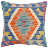 Rustic Harpe Turkish Hand-Woven Kilim Pillow - 18'' x 18''