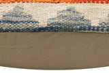 handmade Traditional Pillow Rust Blue Hand-Woven SQUARE 100% WOOL Hand woven turkish pillow2' x 2'