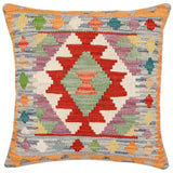 Bohemian Genevive Turkish Hand-Woven Kilim Pillow - 18'' x 18''