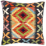 Boho Chic Lilliam Turkish Hand-Woven Kilim Pillow - 18'' x 18''