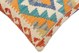 handmade Traditional Pillow Blue Rust Hand-Woven SQUARE 100% WOOL Hand woven turkish pillow2' x 2'