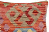 handmade Traditional Pillow Red Blue Hand-Woven SQUARE 100% WOOL Hand woven turkish pillow2' x 2'