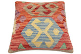 handmade Traditional Pillow Red Blue Hand-Woven SQUARE 100% WOOL Hand woven turkish pillow2' x 2'