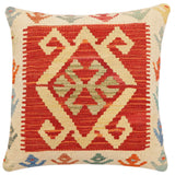 Bohemian Lovie Turkish Hand-Woven Kilim Pillow - 18'' x 18''