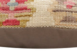 handmade Traditional Pillow Beige Red Hand-Woven SQUARE 100% WOOL Hand woven turkish pillow2' x 2'