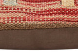 handmade Traditional Pillow Red Blue Hand-Woven SQUARE 100% WOOL  Hand woven turkish pillow  2 x 2