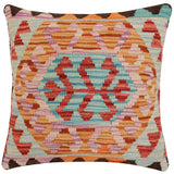 Rustic Mabel Turkish Hand-Woven Kilim Pillow - 18'' x 18''