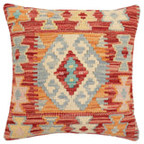 Boho Chic Hanna Turkish Hand-Woven Kilim Pillow - 18'' x 18''