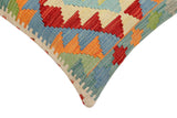 handmade Traditional Pillow Rust Blue Hand-Woven SQUARE 100% WOOL Hand woven turkish pillow2' x 2'